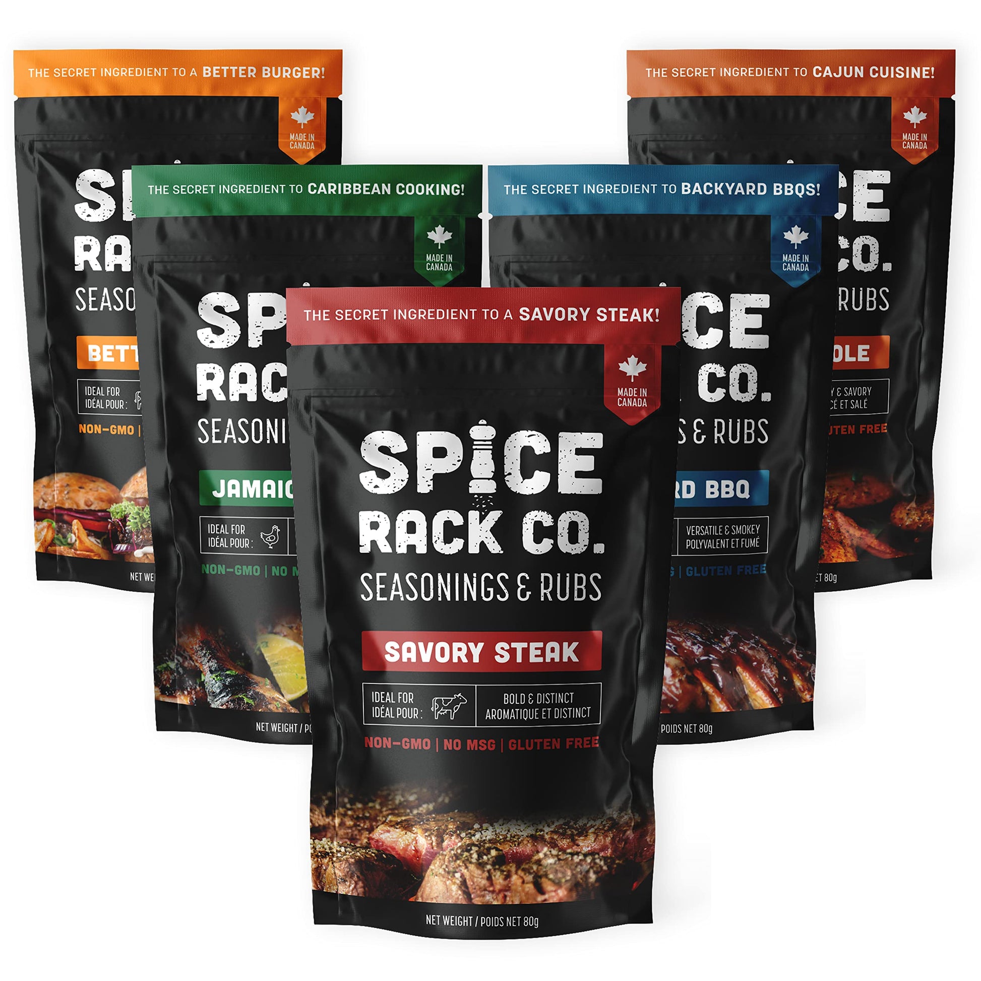Spice Rack Co BBQ Seasonings Set - 5 Pack of Smoking & Grilling Spices, 2.82 Ounce Each, Unique Gifts for Grilling Enthusiasts