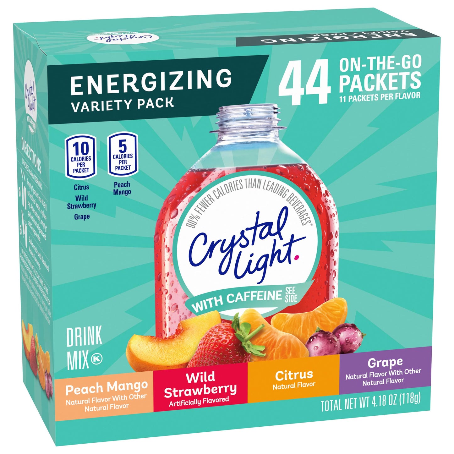Crystal Light Energizing Variety Pack - 44 On-the-Go Packets - 4.18 oz - Energy Variety Pack