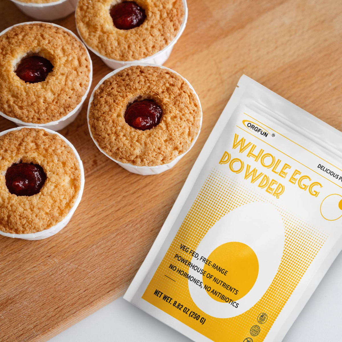 Orgfun Whole Eggs Powder, Just One Ingredient, Pasteurized Made In Usa Great For Baking , 8.82 Oz