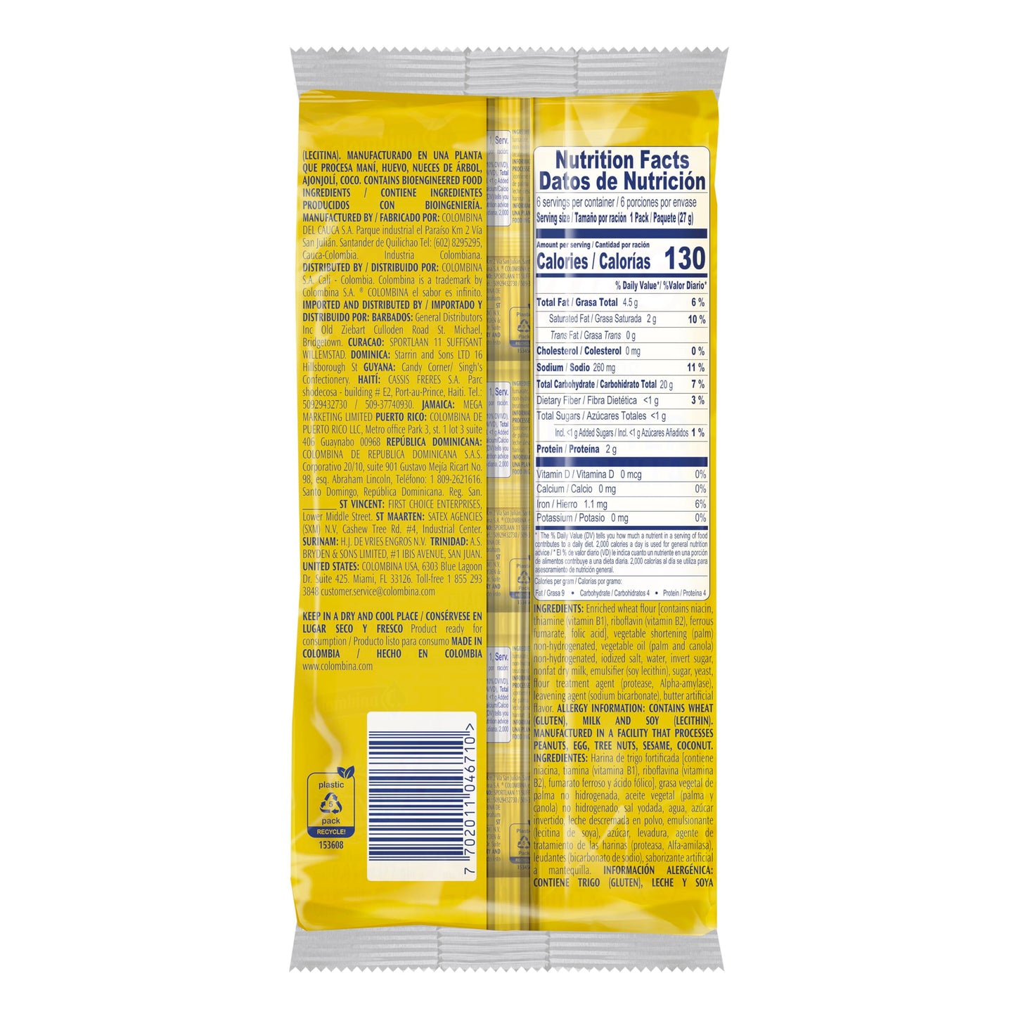 Colombina Butter  Ers, Savory Thins  Enas, 5.71 Oz