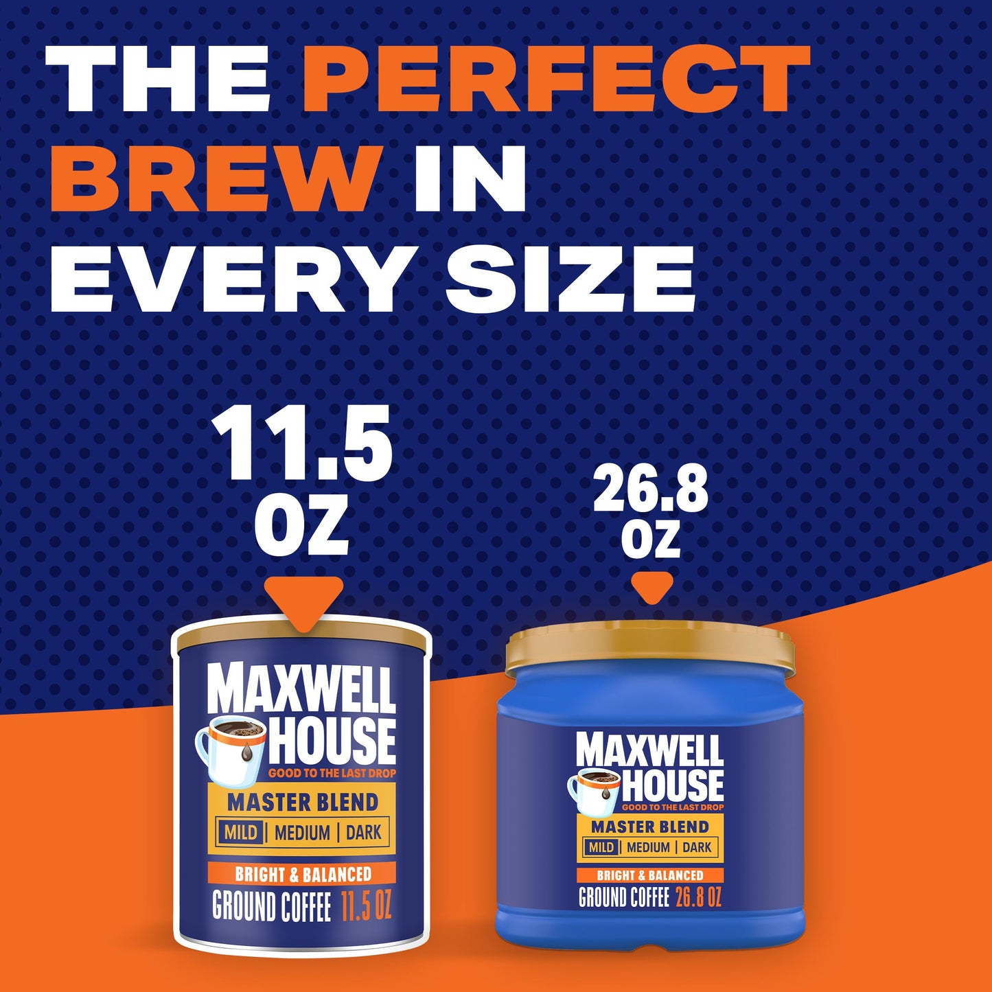 MAXWELL HOUSE Ground Coffee Master Blend Light Roast 11.5 oz Canister