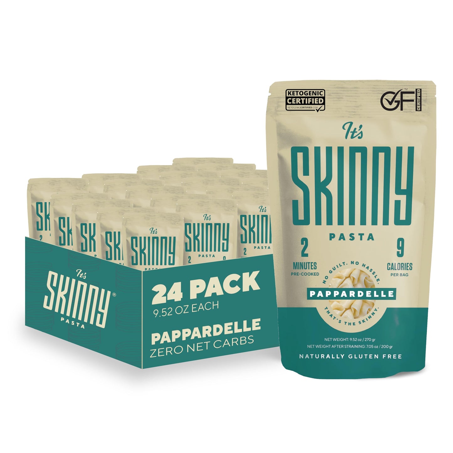 Its Skinny Pappardelle Pasta - Low Carb Pasta, Gluten Free, Keto & Vegan-Friendly, Shirataki Konjac, Sugar-Free, High in Fiber, 
