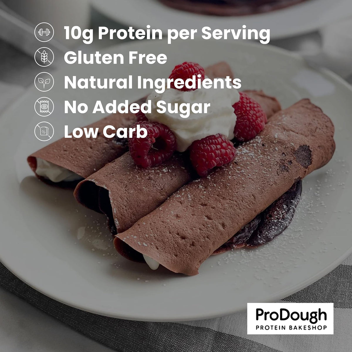 ProDough High Protein Gluten Free French Crepe Mix, Low Carb, 16 Ounce, Keto Friendly, Makes 24 Crepes, No Added Sugars