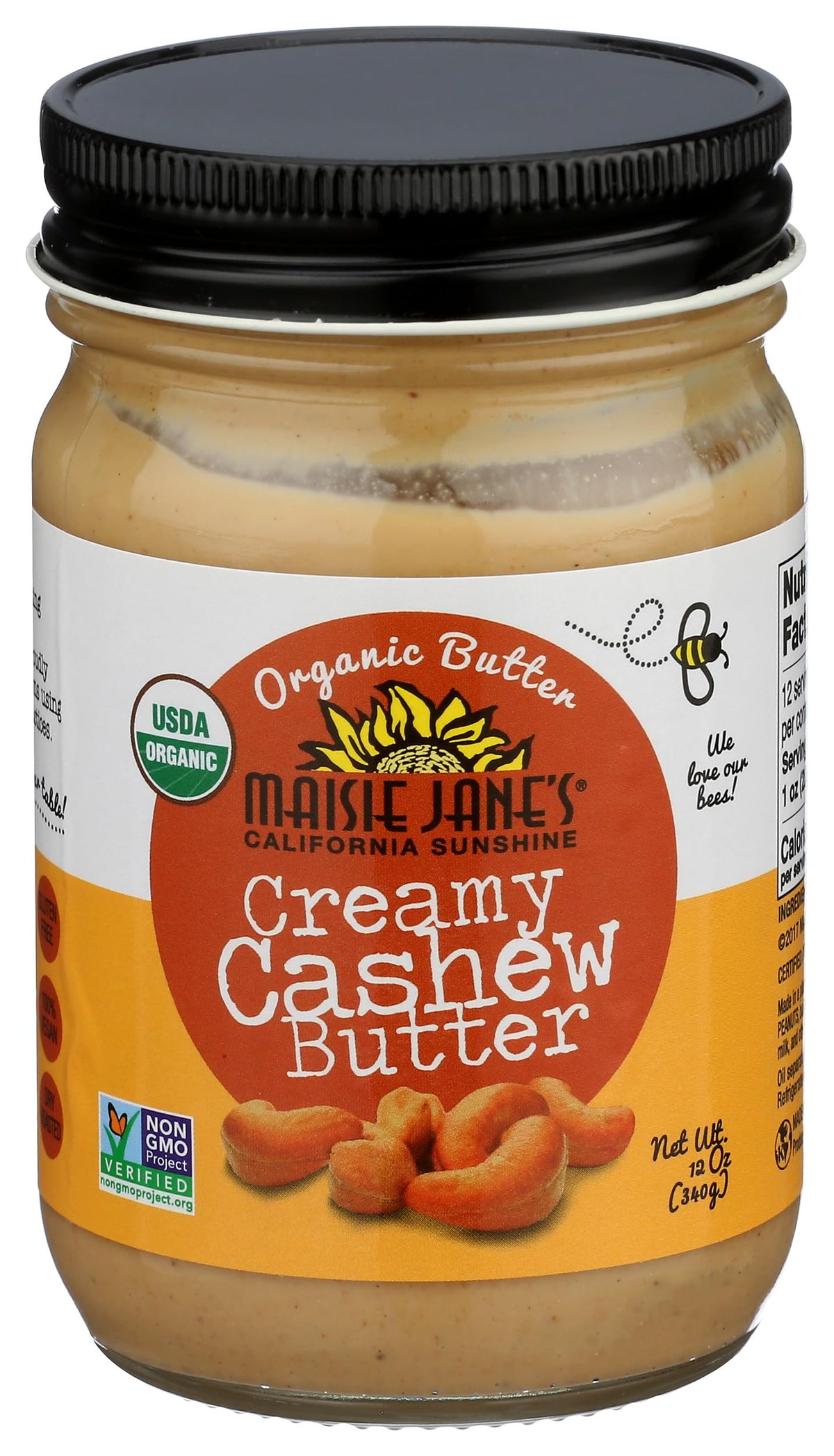 Maisie Jane's Organic Cashew Butter, 12 Oz