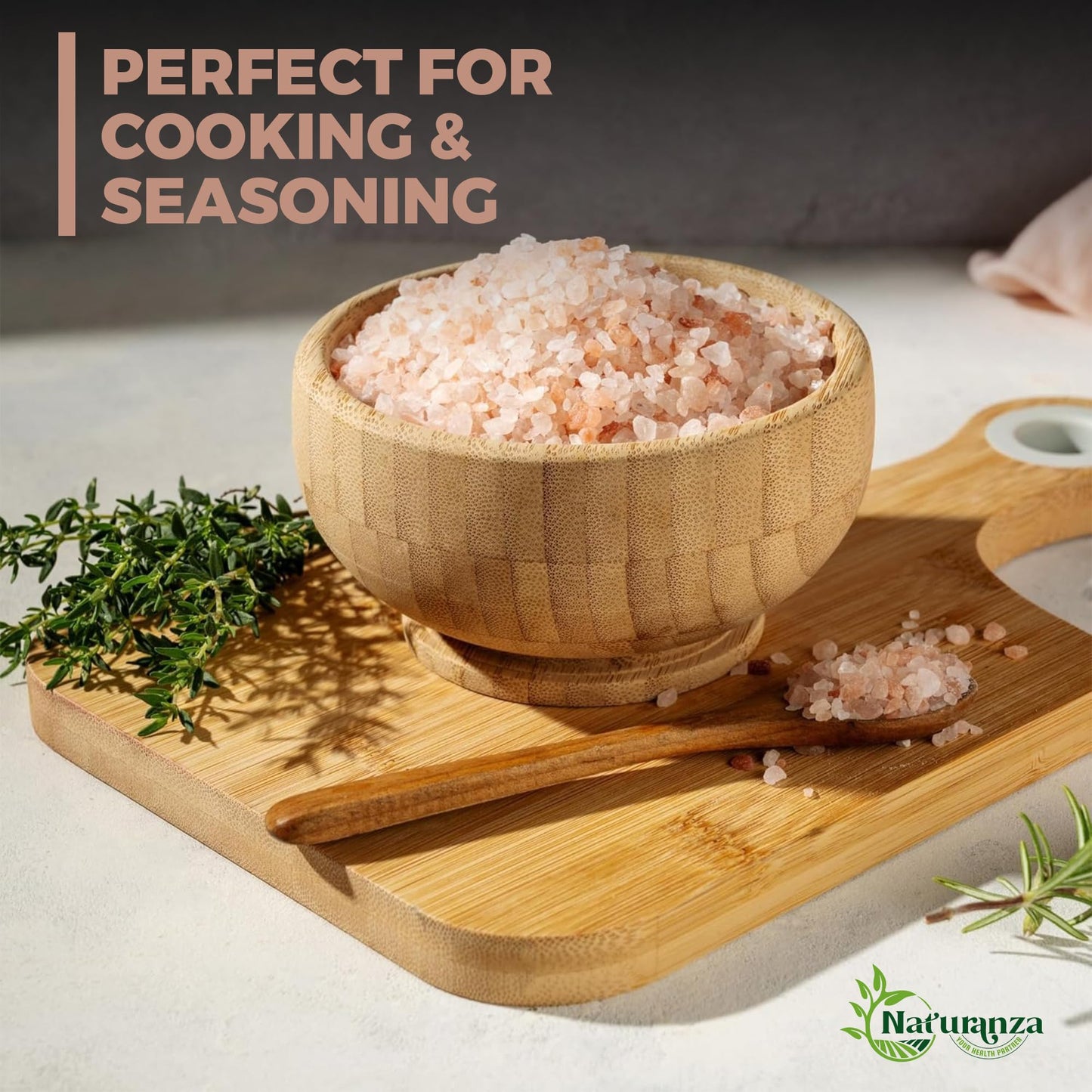 Naturanza Himalayan Pink Rock Salt Crystal Grain, 52.9 OZ, 100% Pure, Mineral-Rich, Non-GMO, Gluten-Free, Kosher