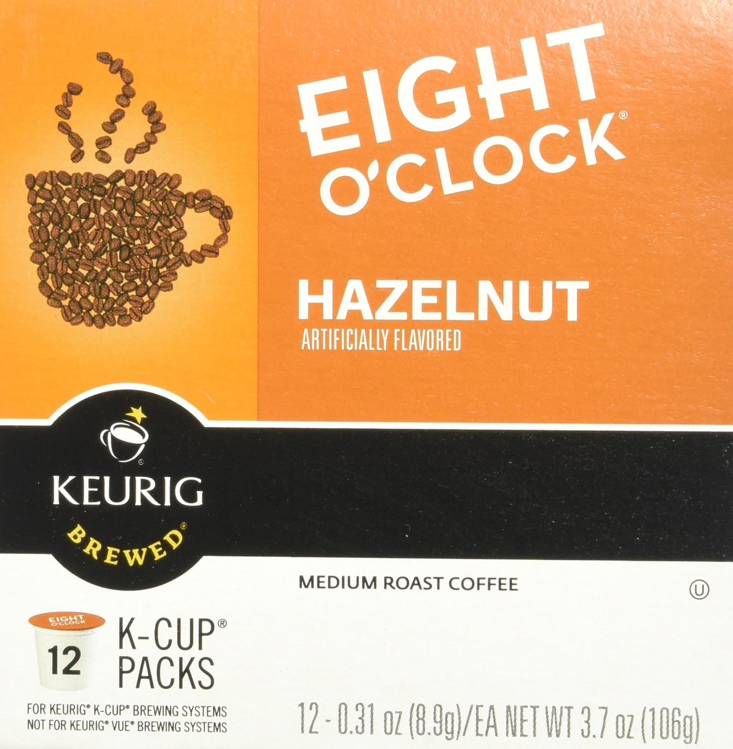 Keurig Eight OClock Hazelnut Coffee Pods, 12 Count