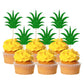 Gyufise 36Pcs Pineapple Cupcake Toppers Donut Cake Toppers Pineapple Cute Cupcake Picks For Summer Luau Tropical Hawaiian Party Cake Decorations