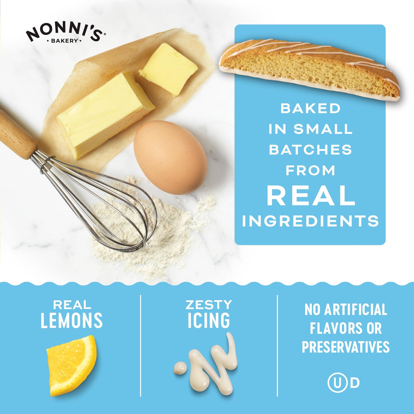 Nonnis Limoncello Biscotti Italian Cookies - Zesty Lemon Cookies - Biscotti Individually Wrapped Cookies - Limoncello Italian B