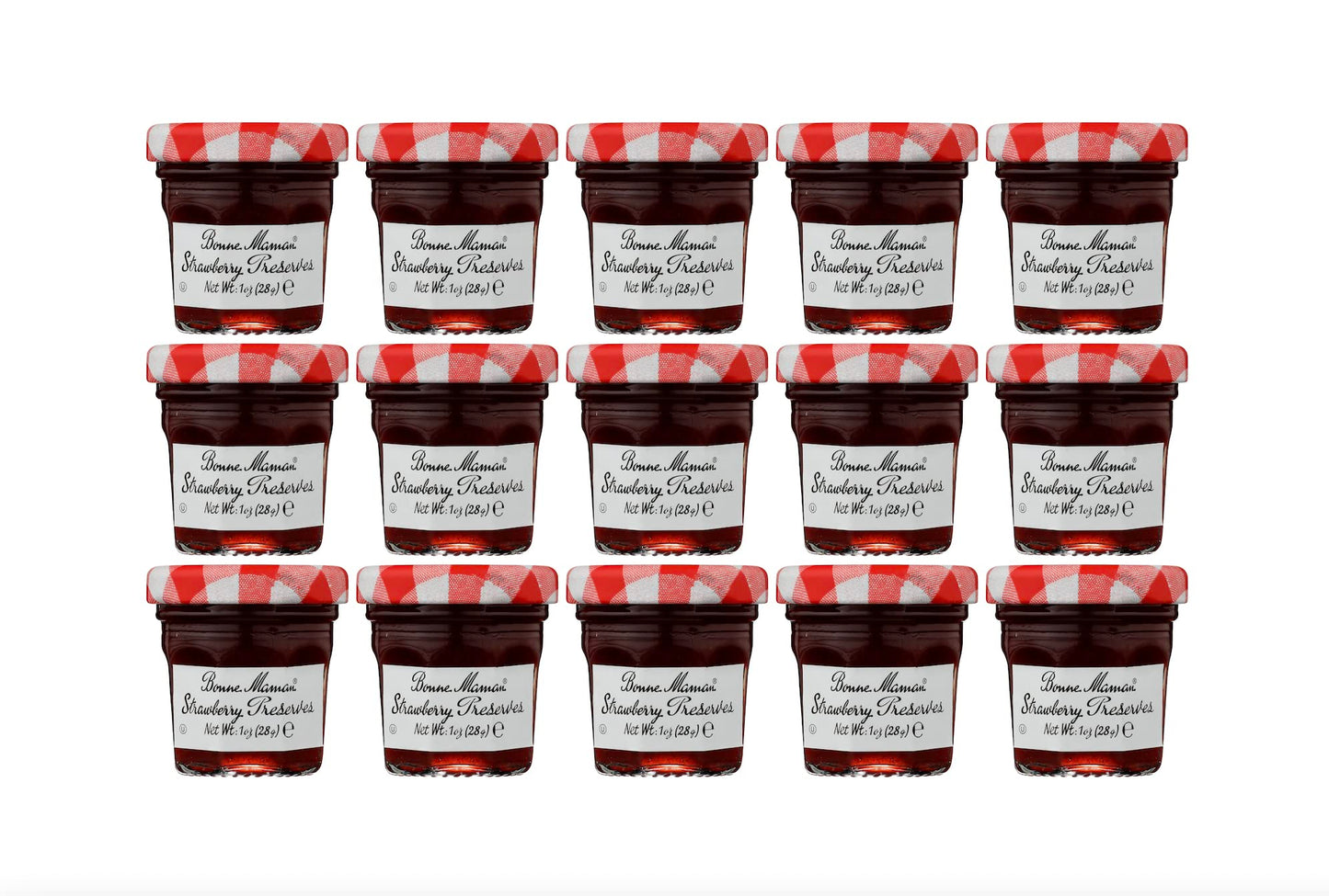 Bonne Maman Strawberry Preserves, 1 Ounce Jars, Pack of 15