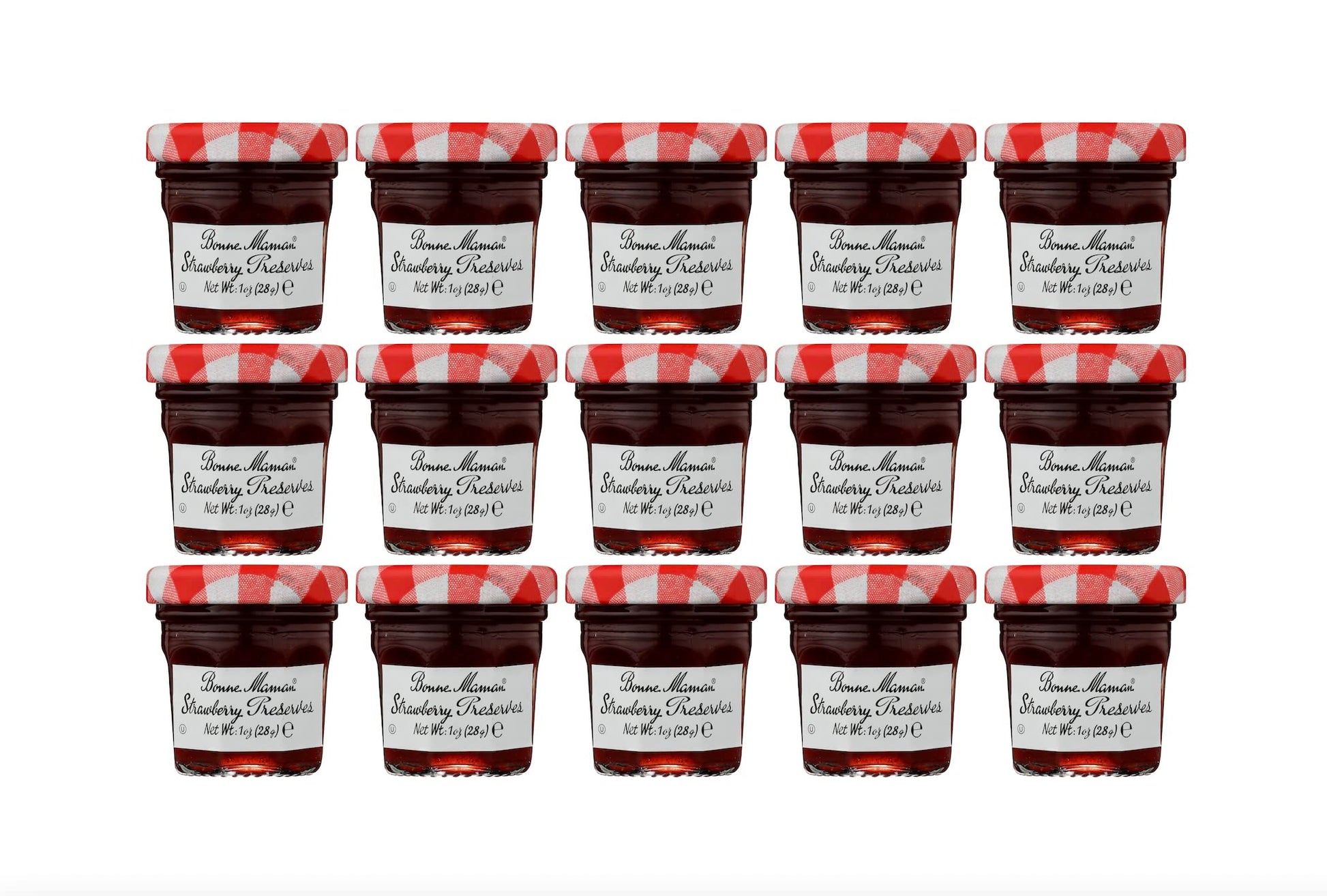 Bonne Maman Strawberry Preserves, 1 Ounce Jars, Pack of 15