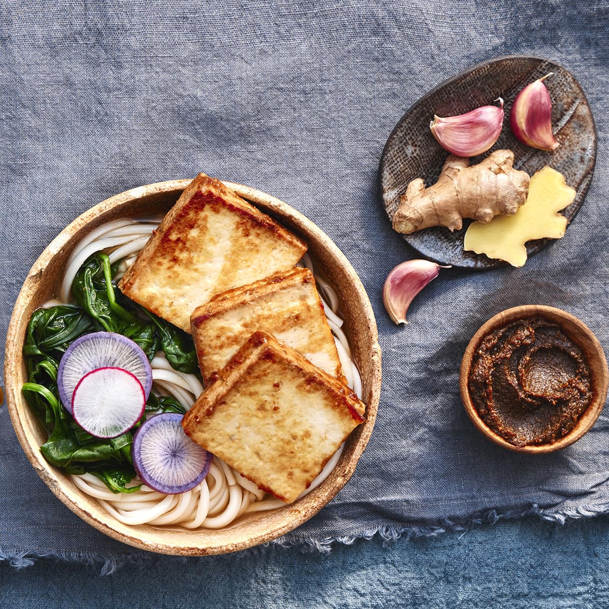 Hodo Miso Organic Tofu | 35g Protein per Package | Marinated in Flavorful, Umami-Rich Miso | Great in Air Fryer or Soup, Baked o