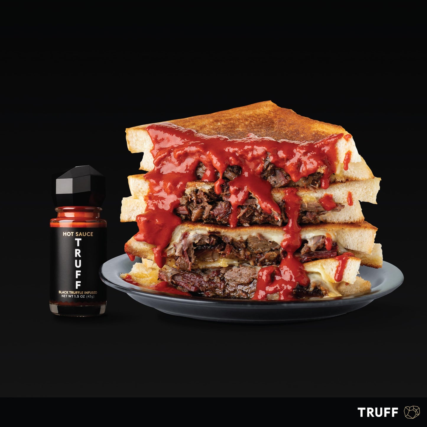 TRUFF Hot Sauce 4-Pack Mini Set, Gourmet Hot Sauce Travel Bottles, 1.5 oz Each, Plastic, Model 860003198919