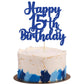 Gyufise 1Pc Happy 15Th Birthday Cake Topper Glitter 15 & Fabulous Cheers To 15 Years Old Cake Pick For Celebrating 15Th Birthday