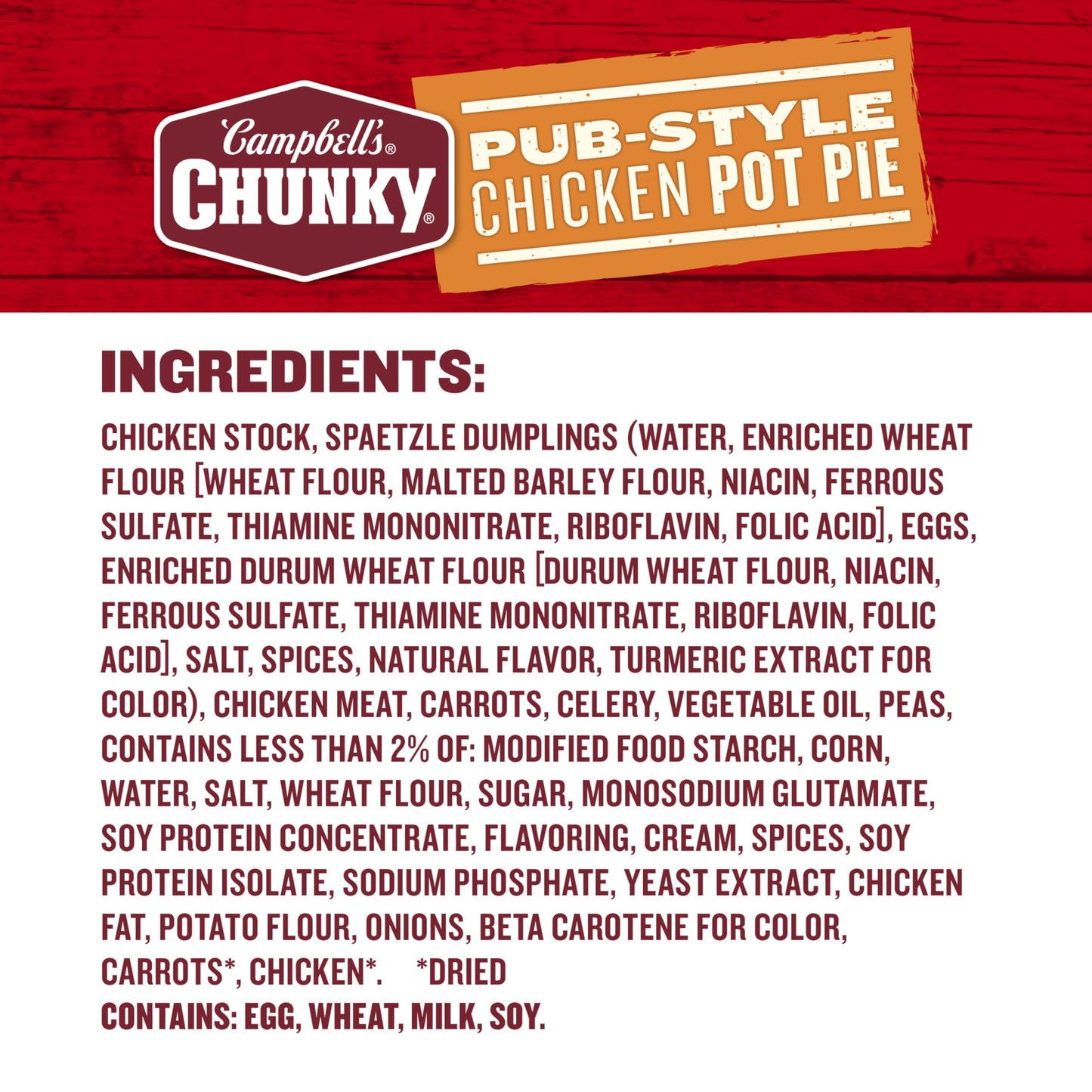 Campbell'S Chunky Soup, Pub-Style Chicken Pot Pie Soup, 16.3 Oz Can (Pack Of 3)