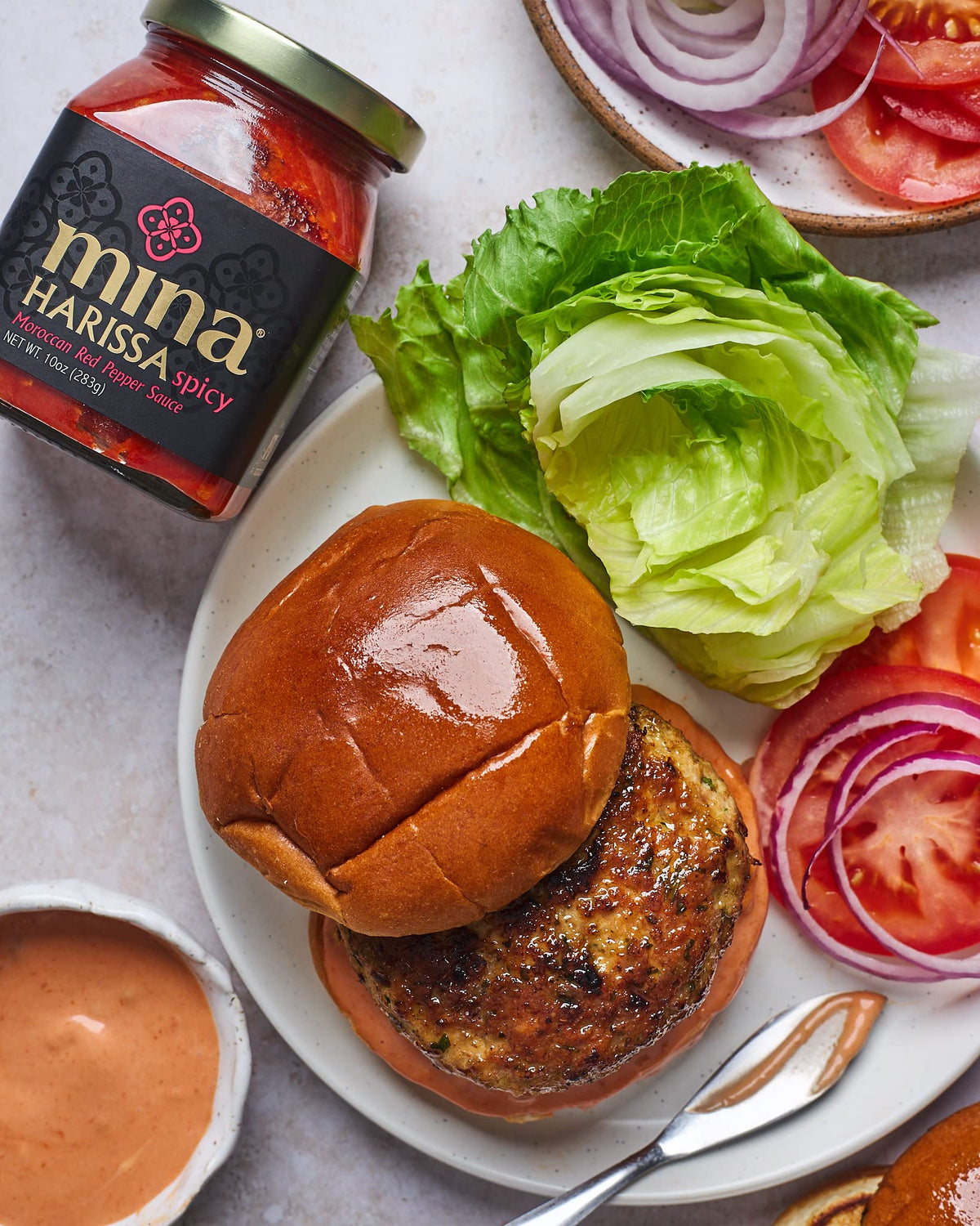 Mina Harissa Hot Sauce, Gourmet Moroccan Heat, Homestyle Spicy Red Chili Harissa Paste With Tangy Twist, 10 Oz Harissa Sauce, Excite Your Senses With Mina Harissa Seasoning