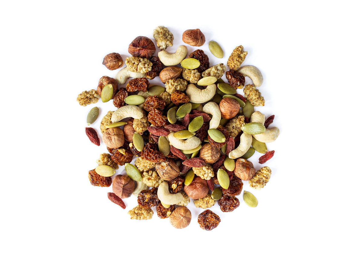 Food to Live Organic Antioxidant Trail Mix, 12 Ounces - Contains Mulberries, Goji Berries, Golden Berries, Pumpkin Seeds, Hazeln