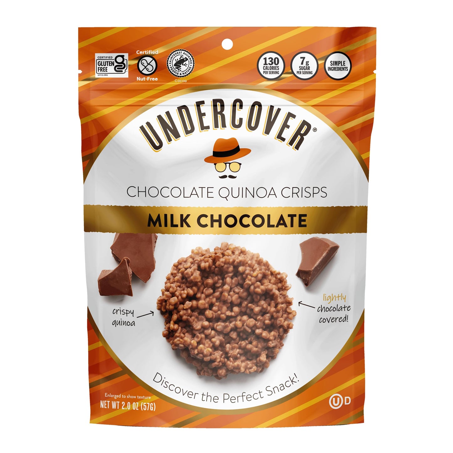 Undercover Quinoa - Crispy Quinoa Milk Choco - Case Of 12 - 2 Oz