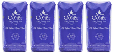Alto Grande Super Premium Coffee Whole Bean, Medium Dark Roast, 32 Oz (Pack of 4)