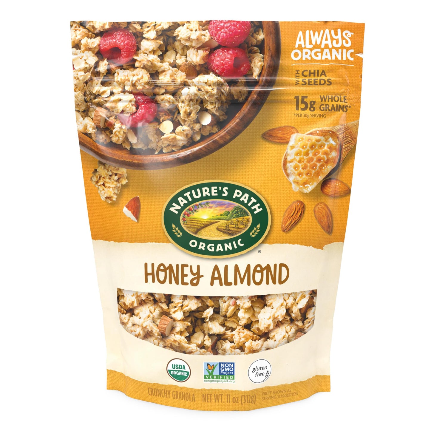 Nature'S Path Organic Honey Almond Granola, 11 Oz (Pack Of 8), Gluten Free, Non-Gmo