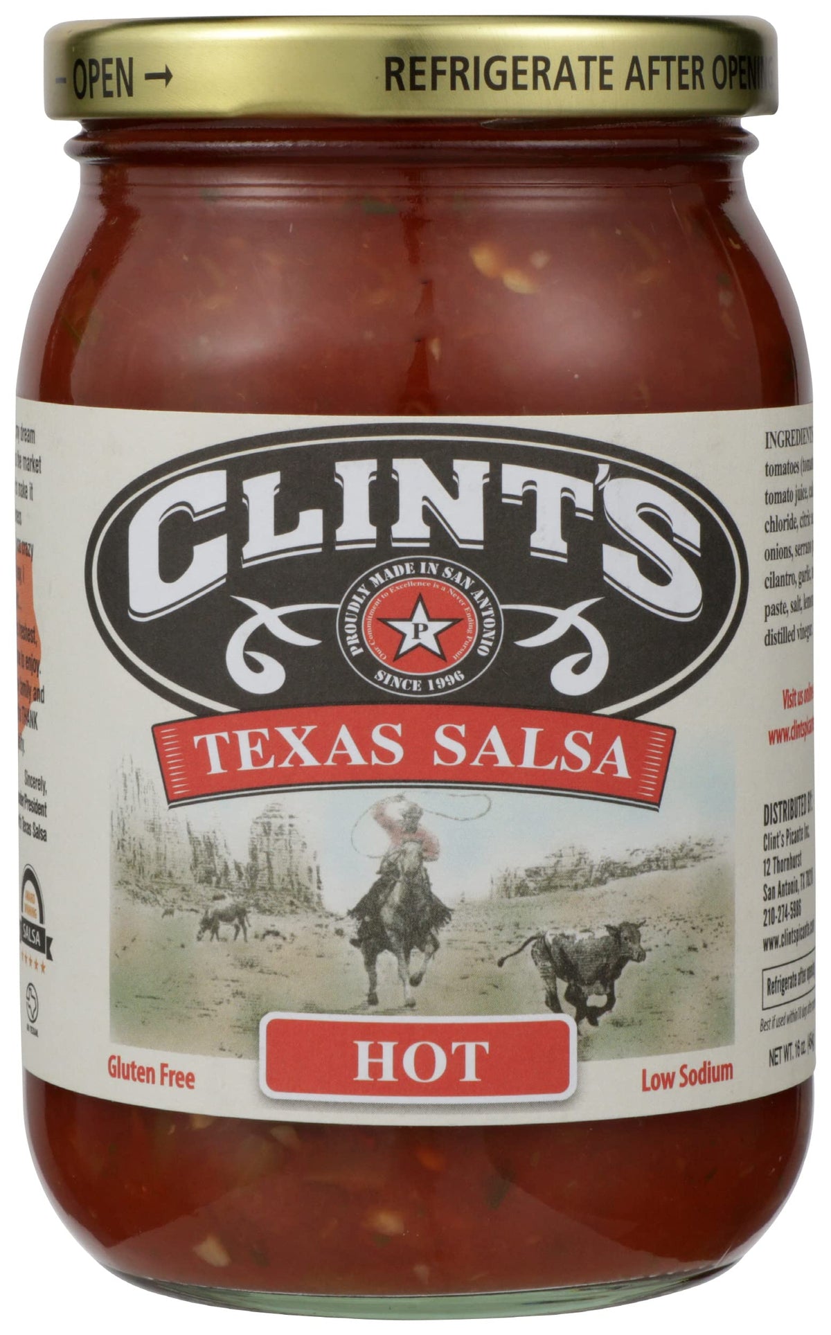 Clints, Salsa Hot, 16 Ounce
