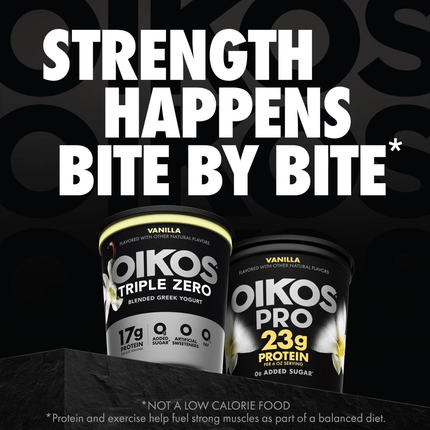 Oikos Triple Zero Vanilla Nonfat Greek Yogurt Tub, 0% Fat, 0g Added Sugar and 0 Artificial Sweeteners, Just Delicious High Prote