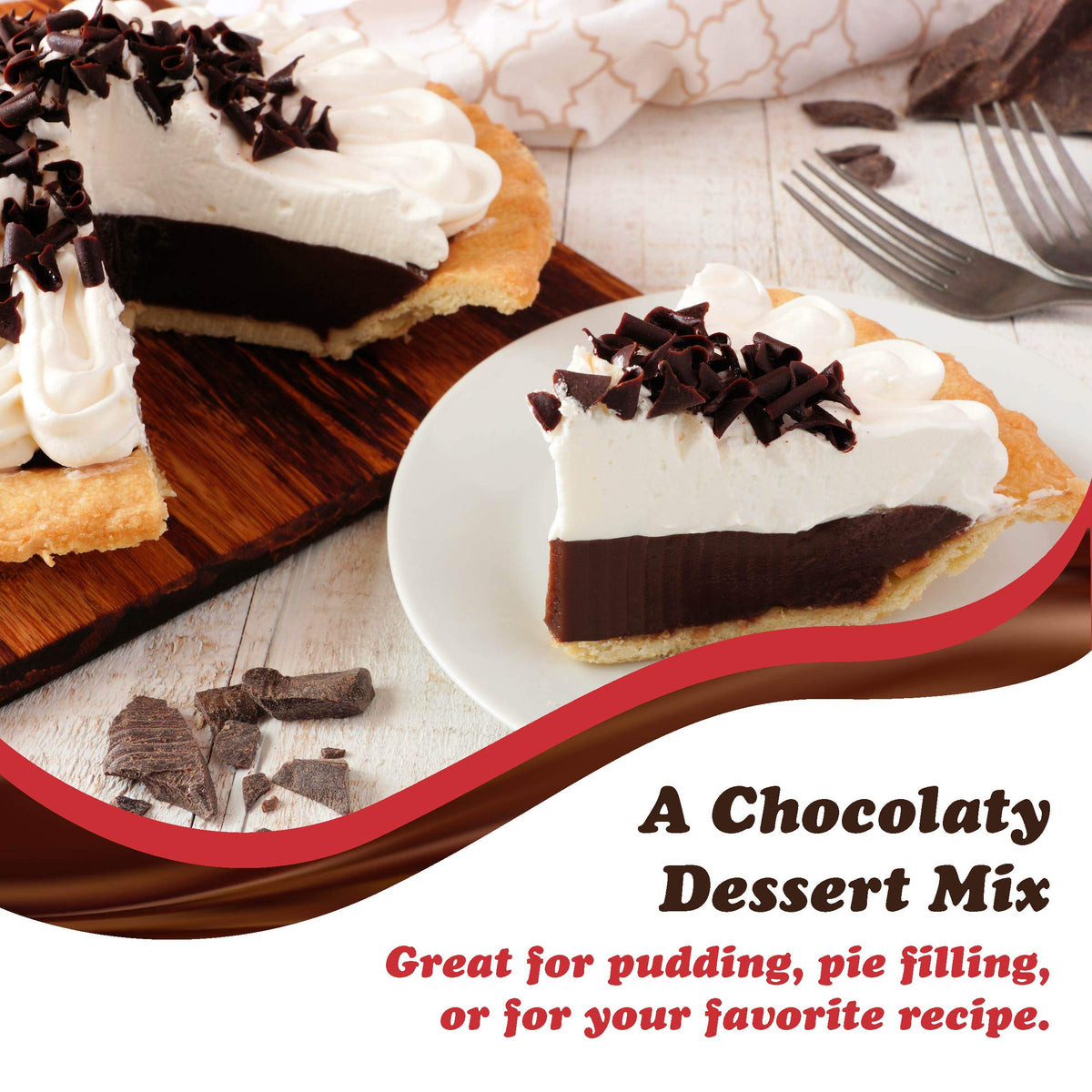 Dove Dark Chocolate Pudding Mix and Pie Filling, 4 Servings, 3.34 Oz, 12 Count, Kosher