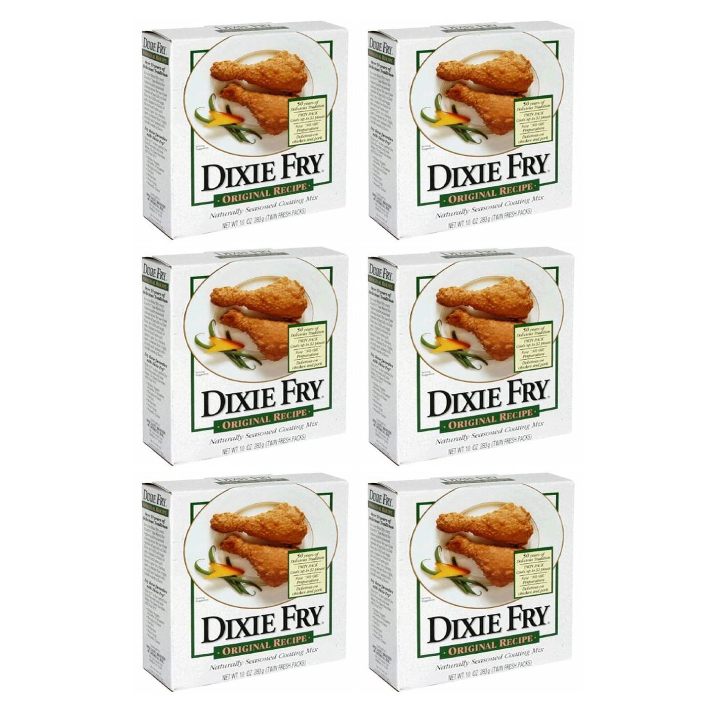 Dixie Fry 10Ounce Original Recipe Coating Mix for Fried Chicken, Pork Chops, & Seafood (Pack of 6)