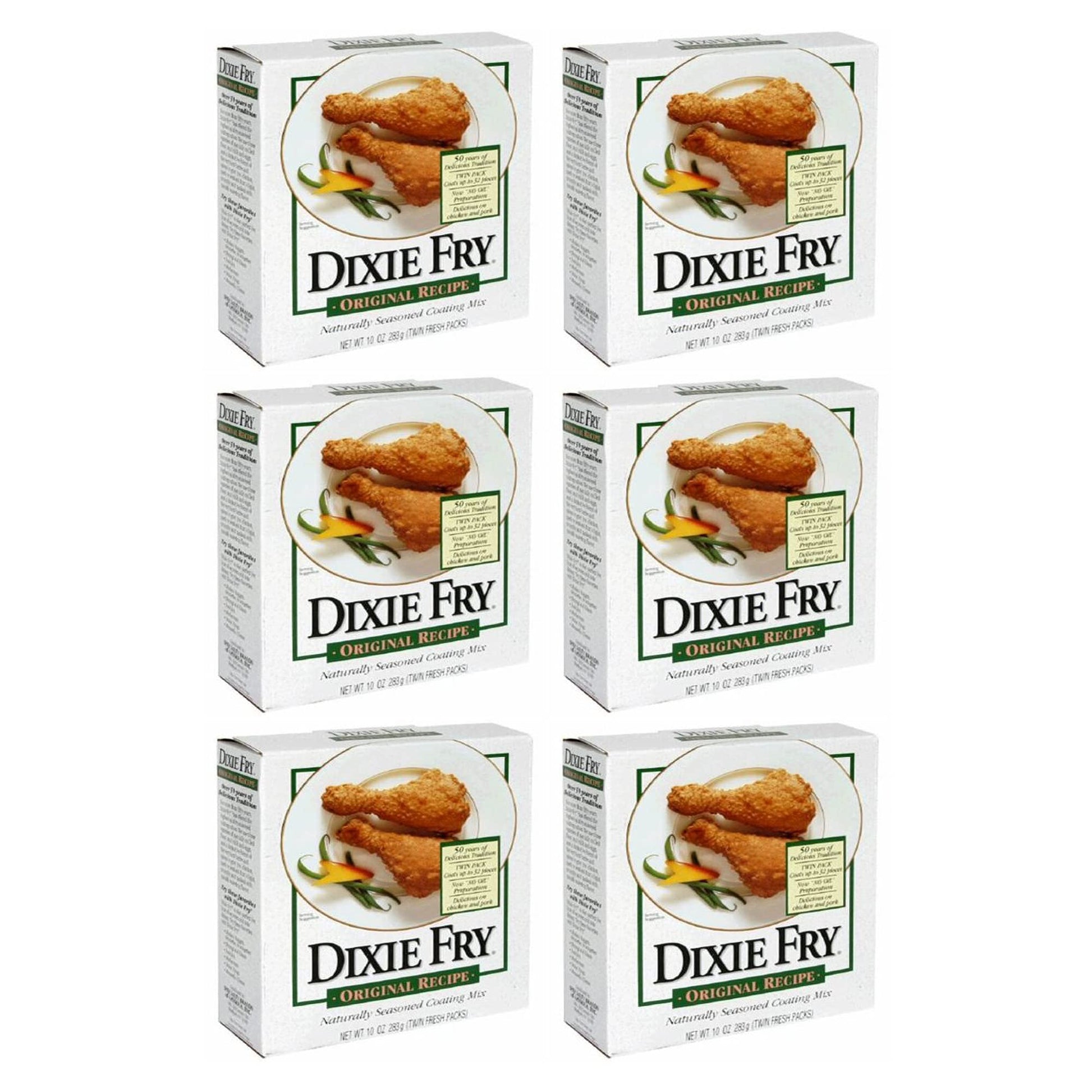 Dixie Fry 10Ounce Original Recipe Coating Mix for Fried Chicken, Pork Chops, & Seafood (Pack of 6)