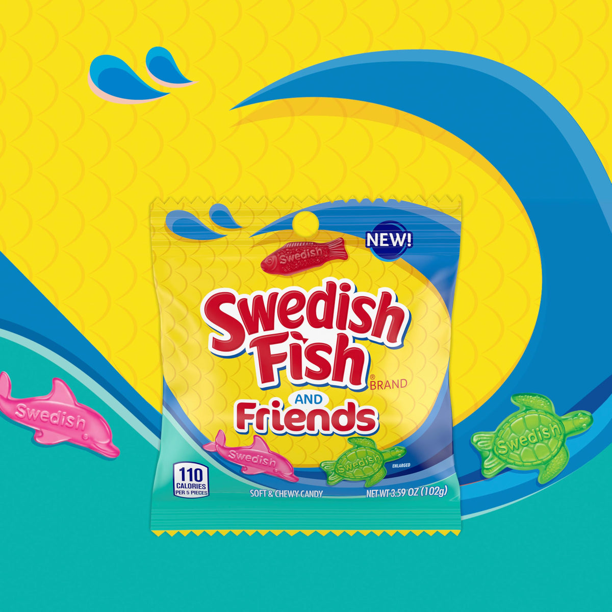 Swedish Fish Soft & Chewy Candy, Mixed Fruit, 12 Bags of 3.59 oz Each