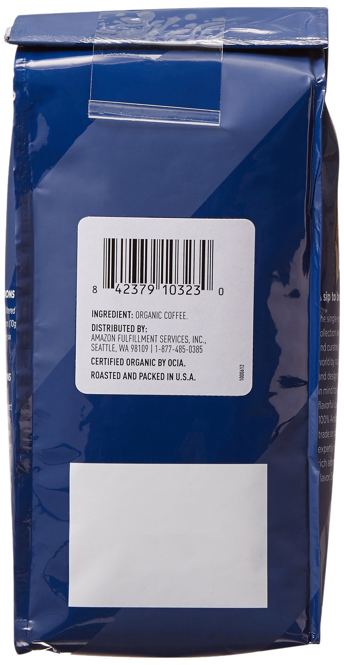 large online retailer Fresh Organic Fair Trade Dark Roast Whole Bean Coffee, 12 Ounce