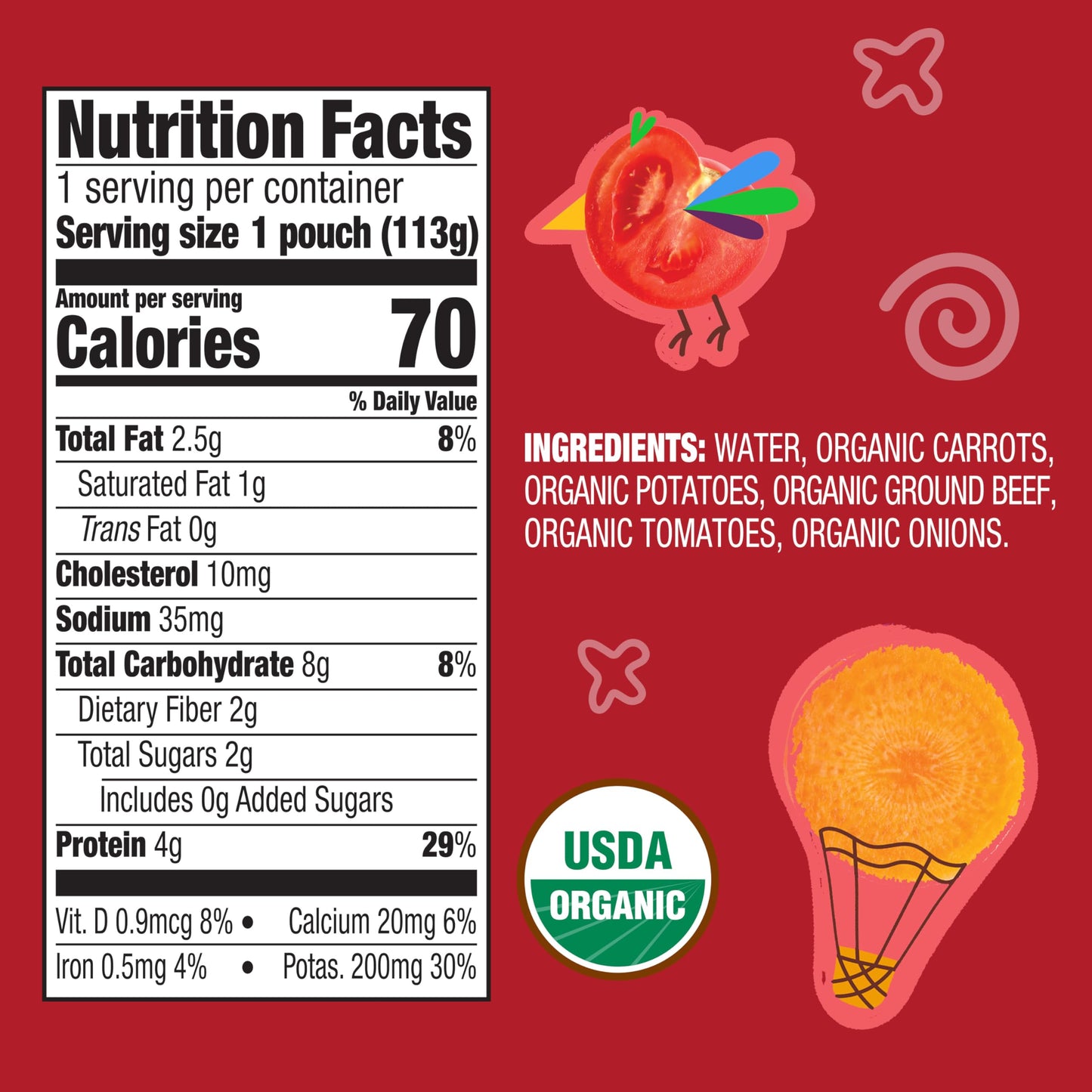 Earths Best Organic Baby Food Pouches, 9+ Months, Beef, Vegetable, And Rice Puree For Babies 9 Months And Up, Organic Beef Medley, 4 Ounce Resealable Pouch (Pack Of 12)