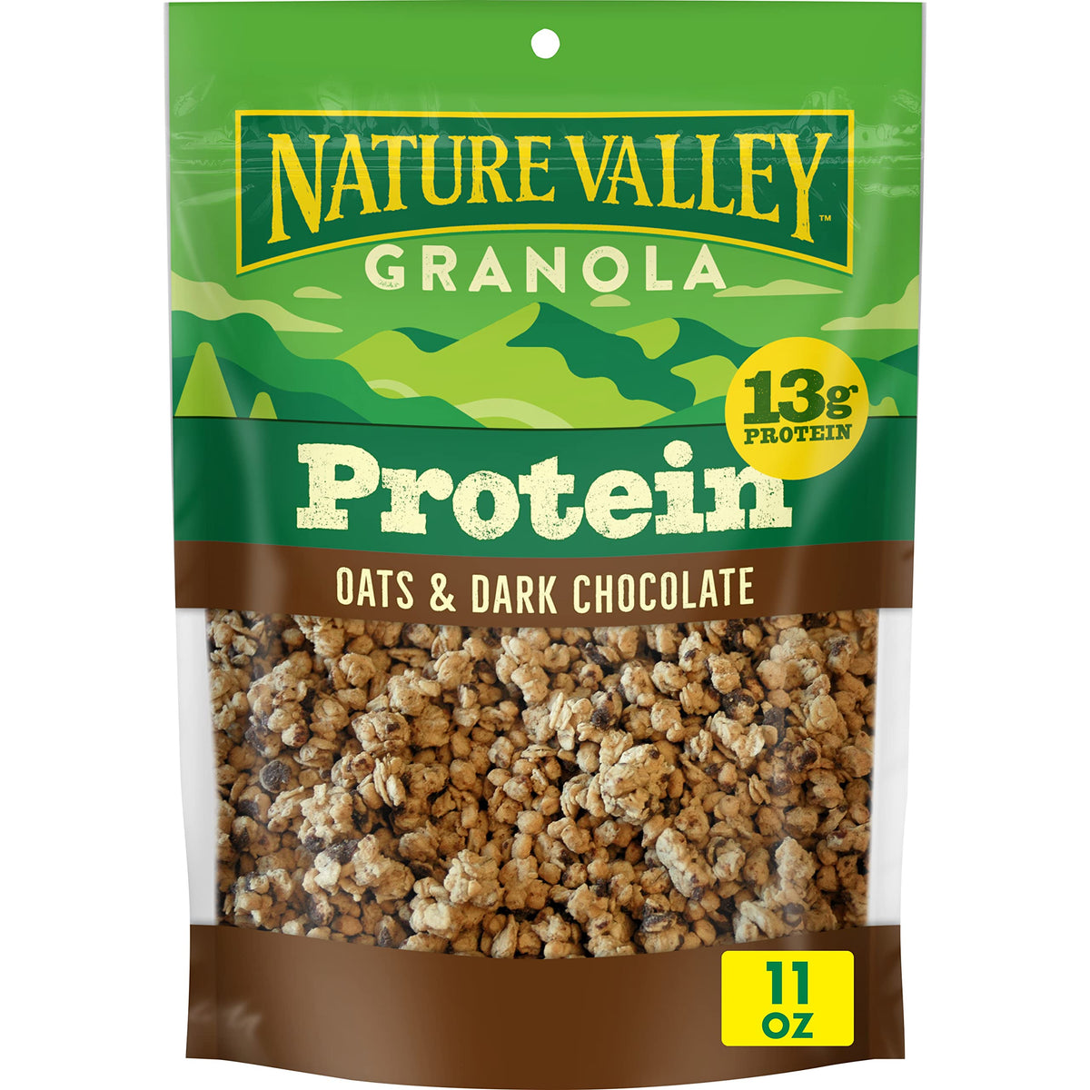 Nature Valley Protein Granola, Oats and Dark Chocolate Granola, Resealable Snack Pouch, 11 oz