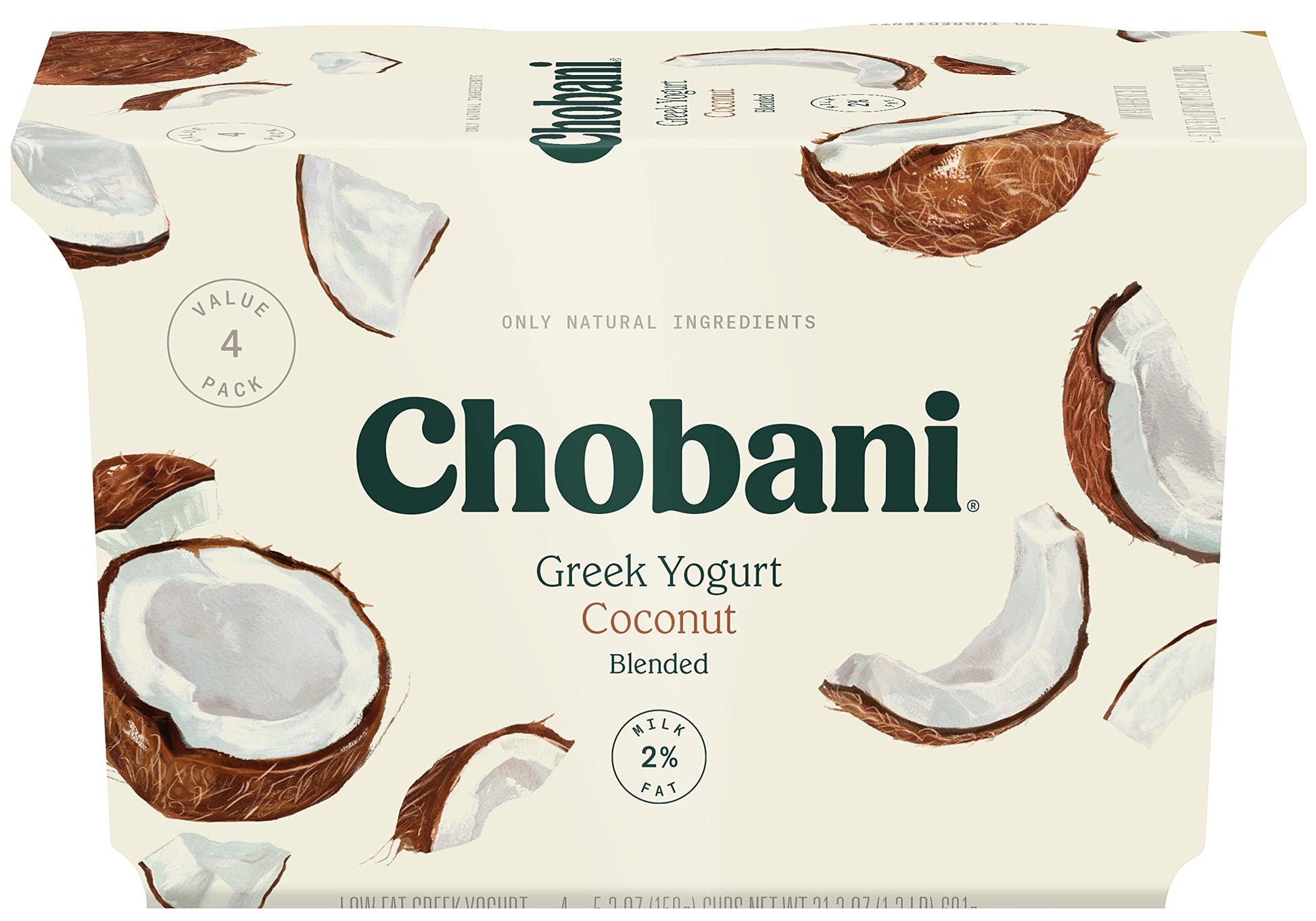 Chobani Low-Fat Greek Yogurt Coconut Blended 5.3oz 4-pack
