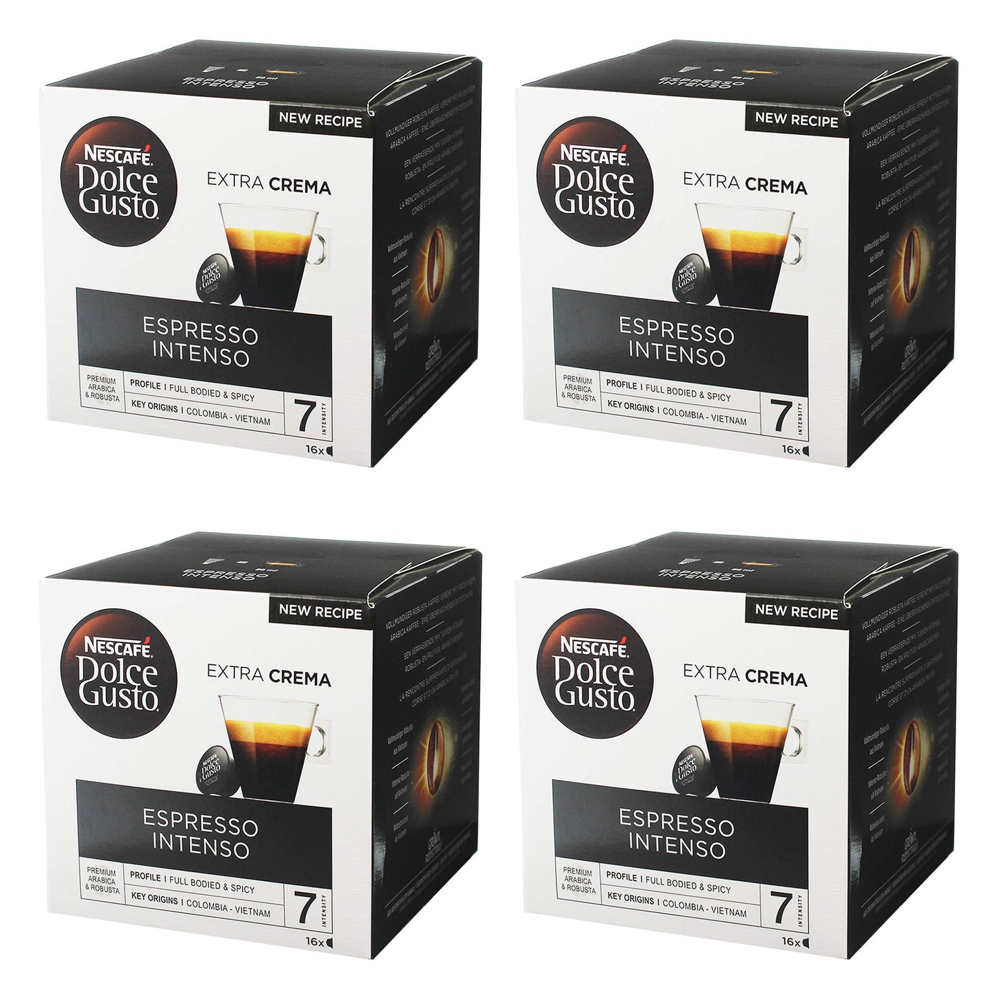 NESCAFÉ DOLCE GUSTO Espresso Intenso Coffee Capsules, 16 Count (Pack of 4), Model DG0162