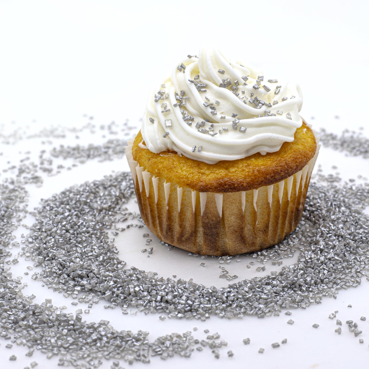 Bakerpan Pearlized Sugar Sprinkles For Baking - 5 Ounce - Sparkling Silver Decorating Sugar Crystals For Cookies, Cake Pops, Ice
