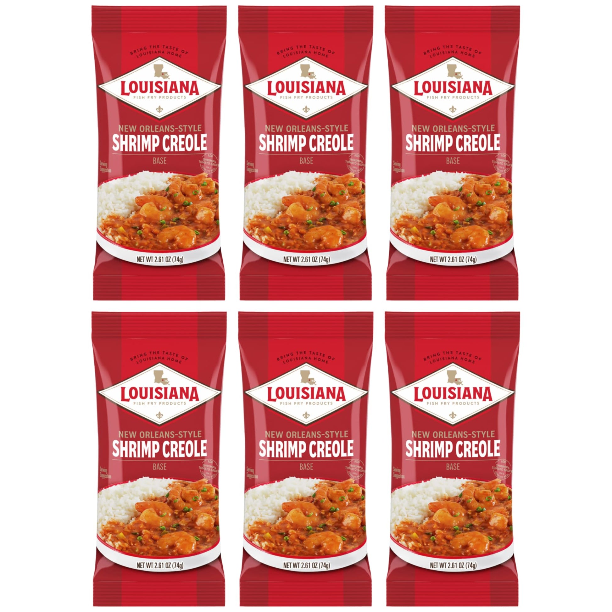 Louisiana New Orleans Style Shrimp Creole Base, 2.61oz (Pack of 6) - Classic New Orleans Flavor - Bring the Taste of Louisiana H