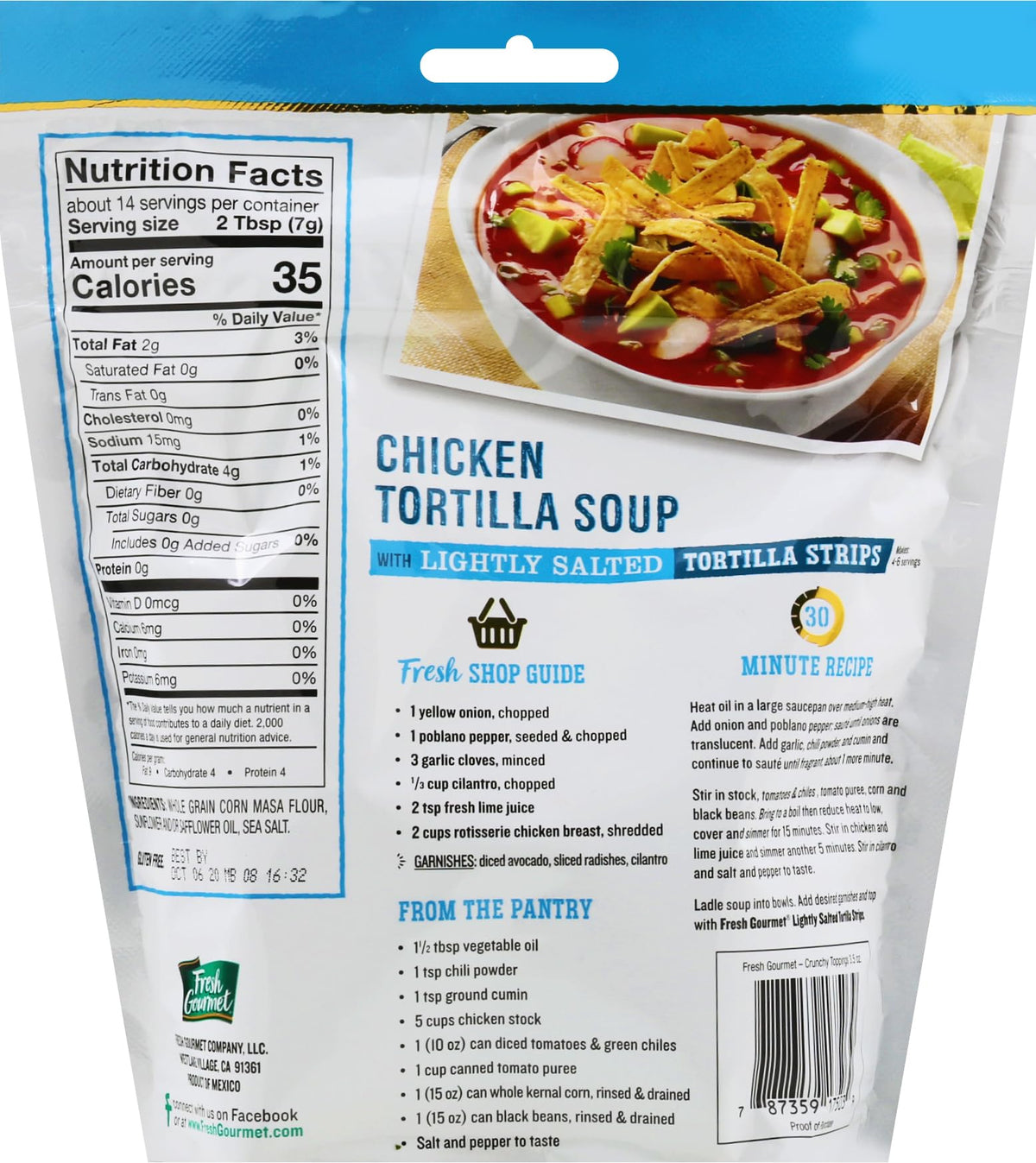 Fresh Gourmet Tortilla Strips, Lightly Salted 3.5 Ounce (Pack Of 2)