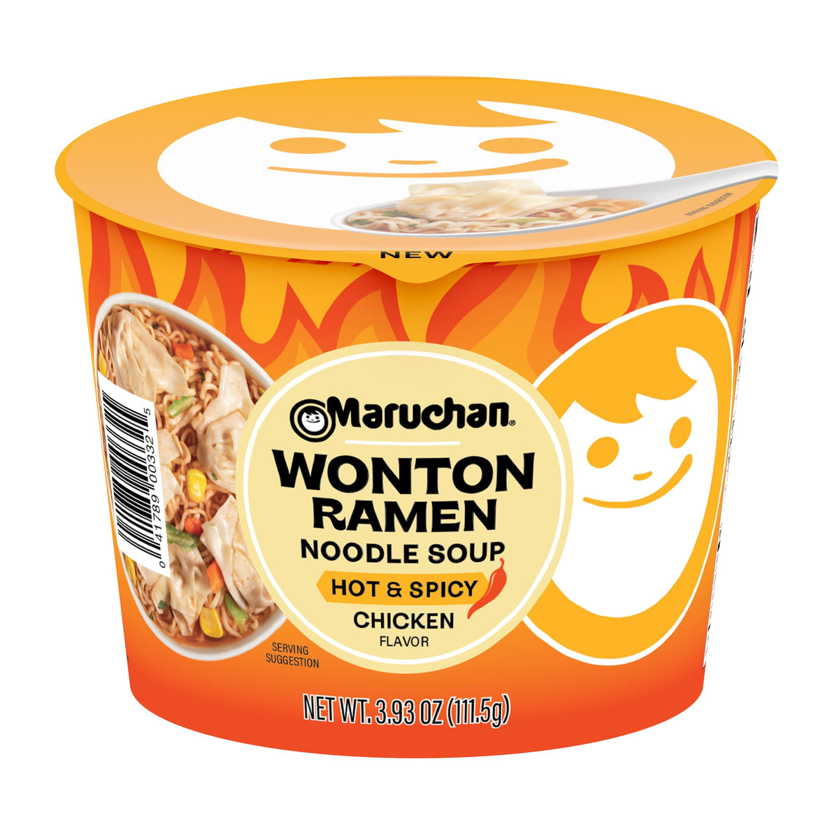 Maruchan Microwavable Wonton Bowl, Hot & Spicy Chicken, 3.93 Oz, 6 Count