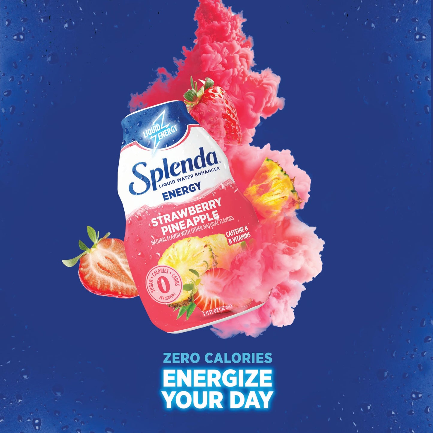 SPLENDA Energy Liquid Water Enhancer Drops, Sugar Free, Zero Calorie, Strawberry Pineapple, 3.11 Fl Oz (Pack of 2)