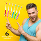 Lingito Travel Folding Toothbrush, Camping Toothbrush Bulk, Medium Bristle (6 Pack Medium-Multicolor)