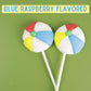 Beach Ball Lollipops, Individually Wrapped Blue Raspberry Suckers, Tropical Party Favors, 24 Count, 10.16 Ounces
