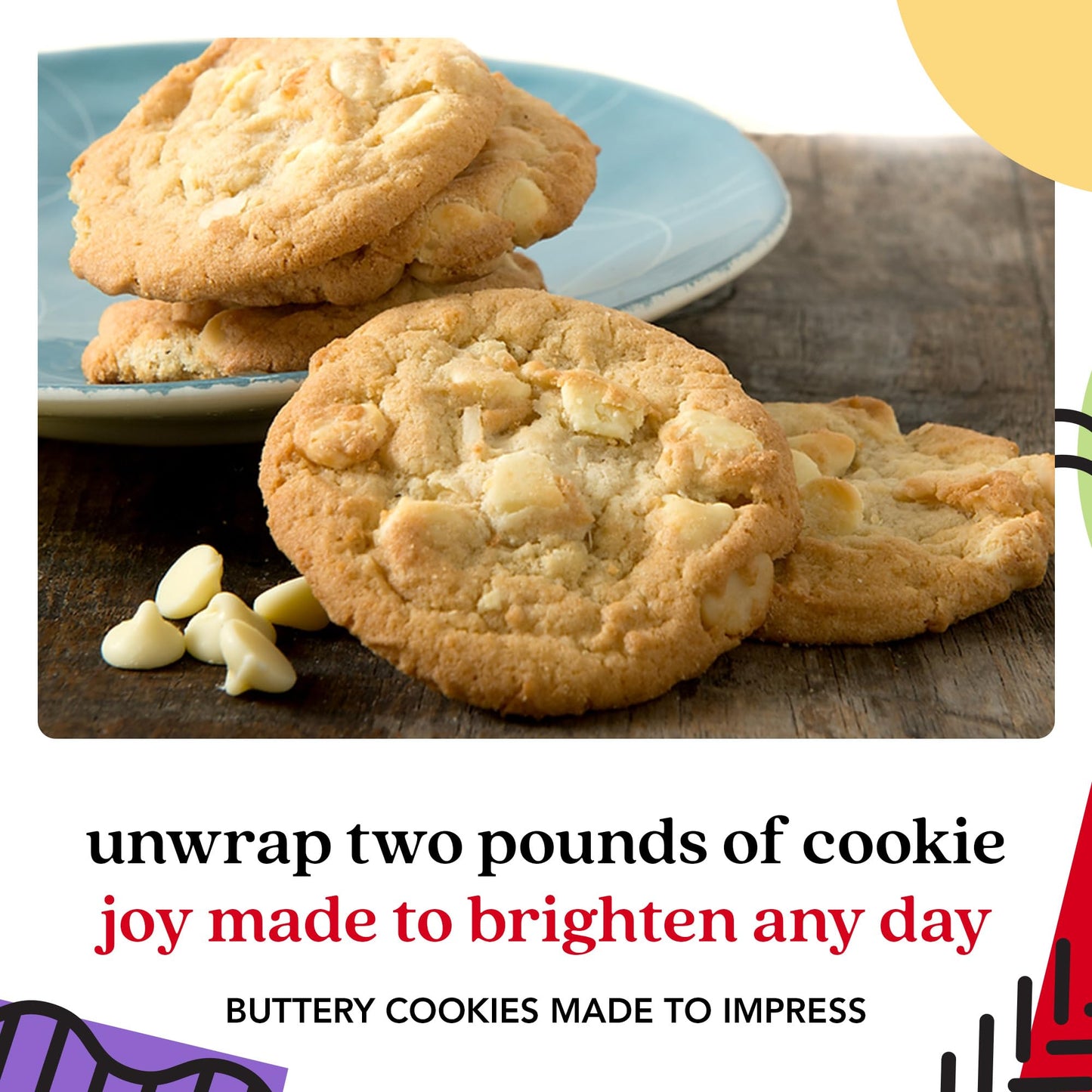 Davids Cookies Freshly Baked Cookies - Delicious Handmade Soft Variety - Exquisite Gourmet Gift for Friends & Family on Special Occasions - Macadamia Nut 2lbs