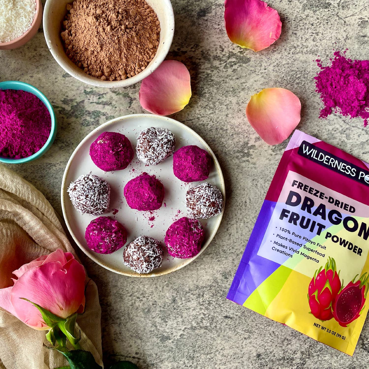 Wilderness Poets Freeze Dried Dragon Fruit Powder - Pink Pitahaya (32 Ounce)