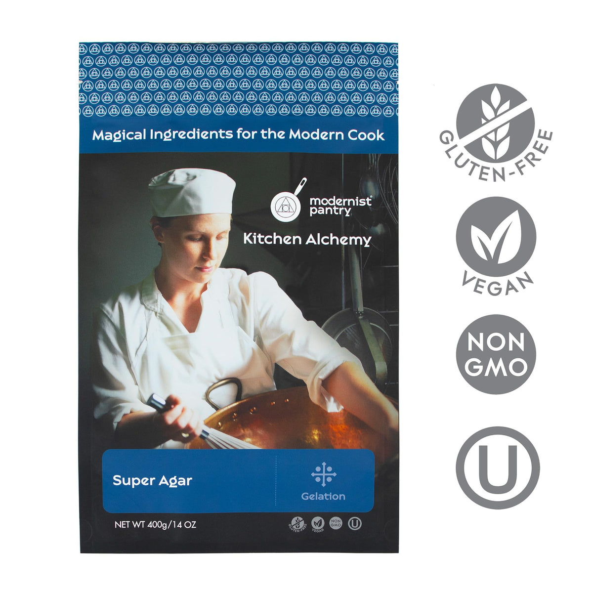 Pure Super Agar Powder - High Gel Strength Gracilaria Algae ⊘ Non-Gmo Vegan Ou Kosher Certified - 400G/14Oz