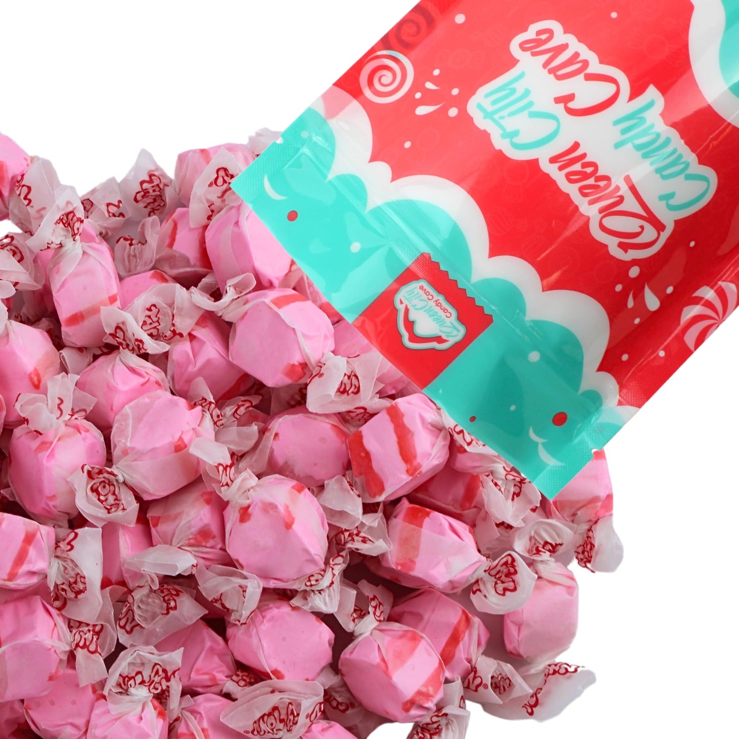 Cherry Salt Water Taffy - Individually Wrapped Assorted Flavors - Old Fashion Saltwater Taffy Candy Bulk, By Queen City Candy Ca