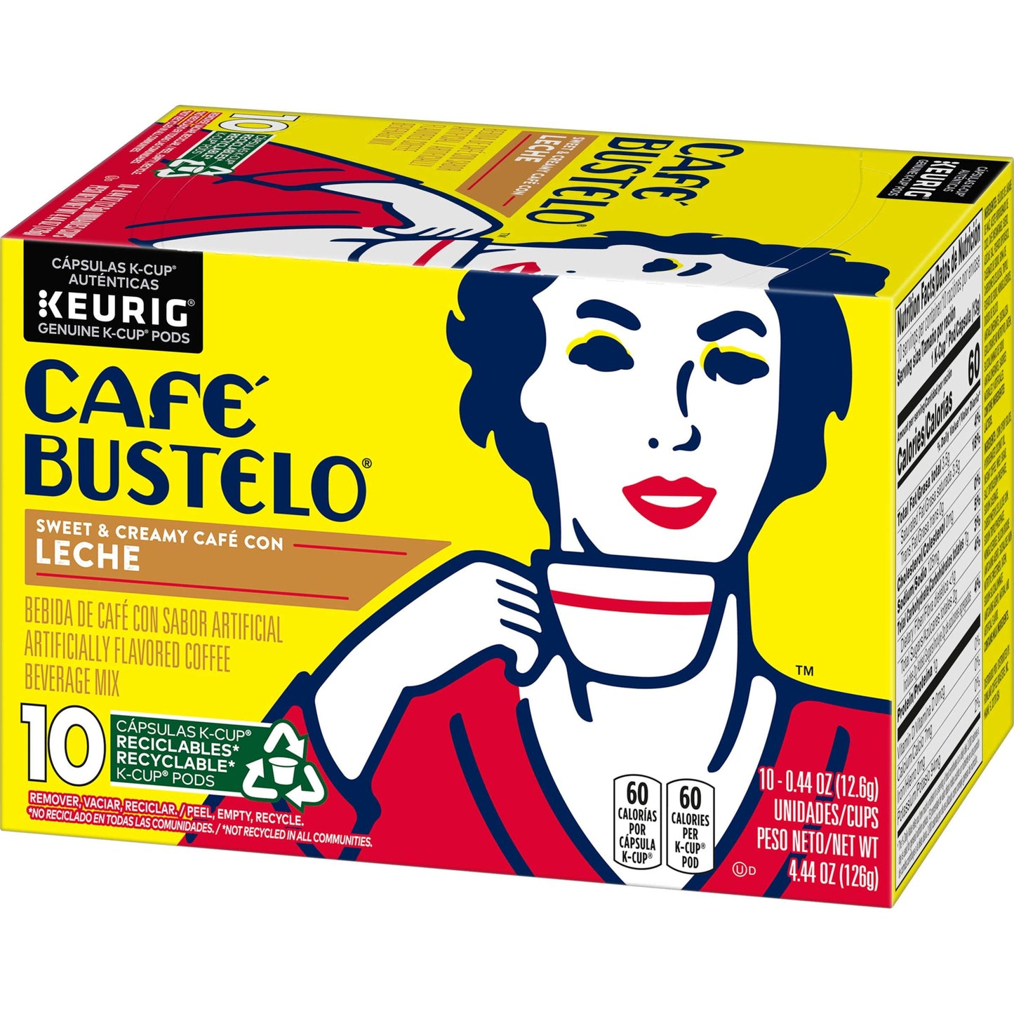 Caf   Bustelo Caf   con Leche Flavored Espresso Style Coffee, 60 Keurig K-Cup Pods