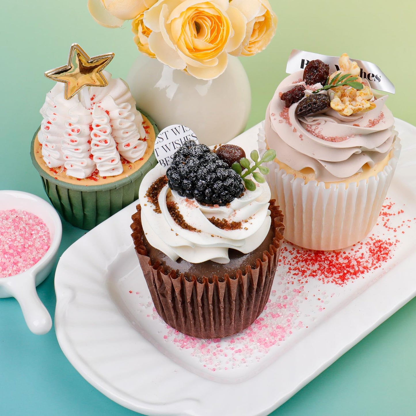 Rose Gold Sanding Sugar Sprinkles, 4.6 oz Edible Sparkling Sugar Crystals for Baking Topping, Cupcakes, Cookies, Ice Cream & Cak