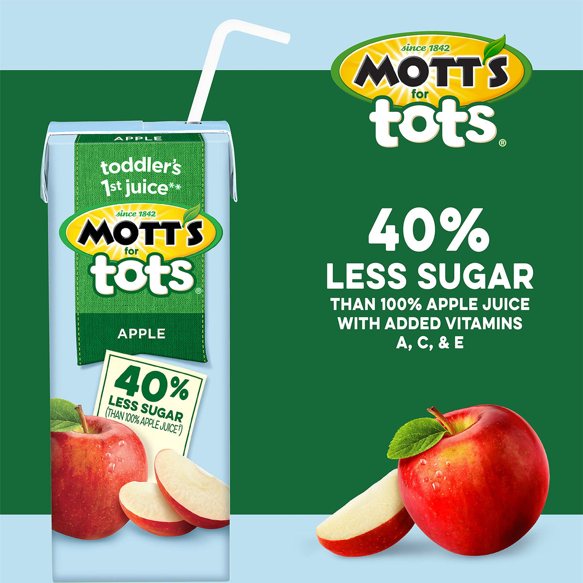 Motts for Tots Apple Juice, 6.75 fl oz Boxes, 8 Pack, Kid-Friendly Drink