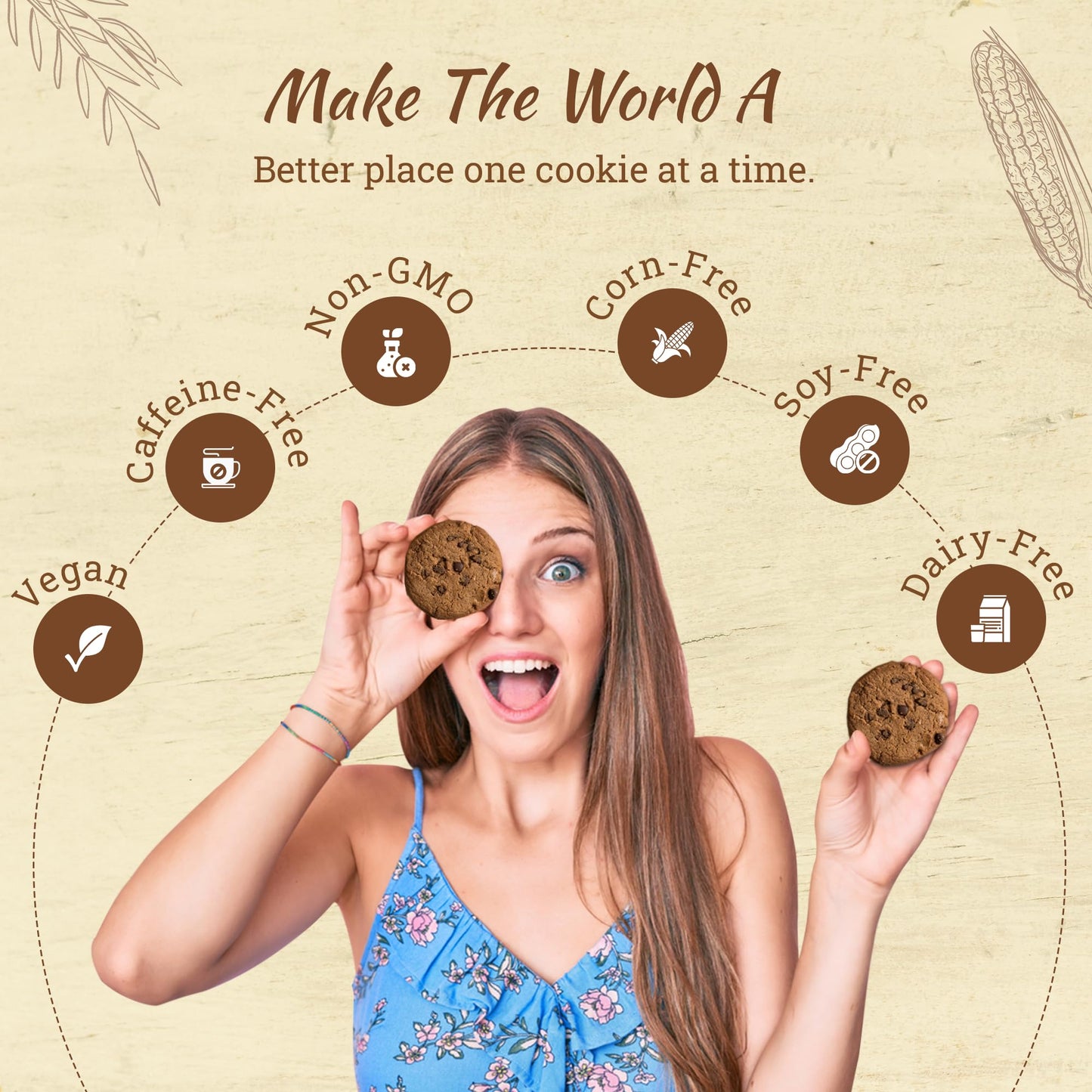 Missy Js Organic Carob Cookie Mix, Healthy Vegan Snack, Caffeine Free, 12 Oz, 6 Pack