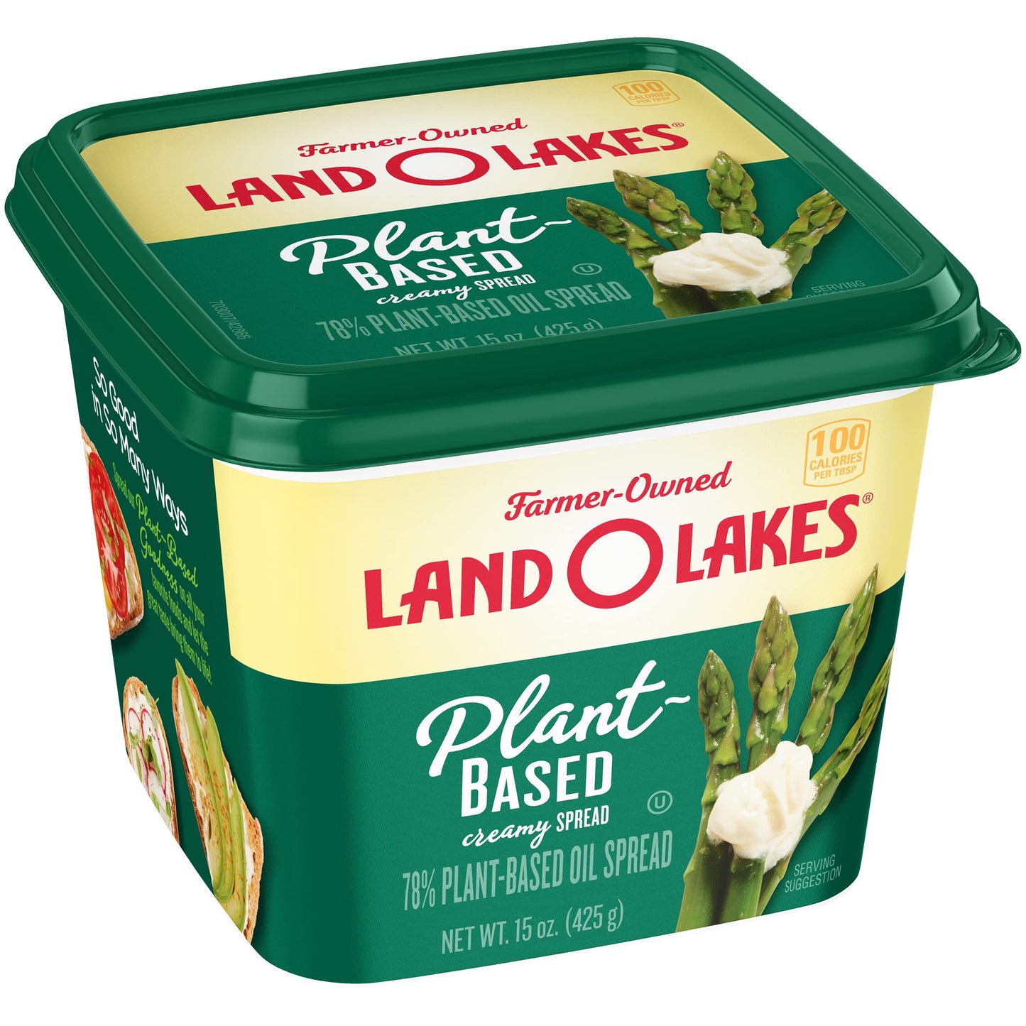Land O Lakes Plant-Based Creamy Spread, Vegan & Gluten-Free, Spreadable, 15 oz tub